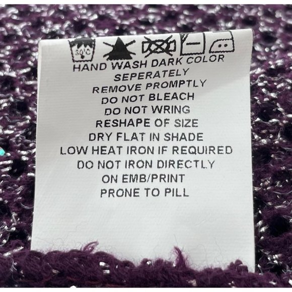 All About You Women's Size Medium Dark Purple Sheer Mesh Sparkly Cardigan - Picture 3 of 6